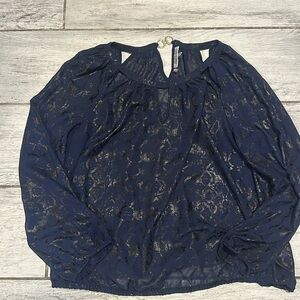 Jennifer Lopez Blue Sheer Dress Top XL